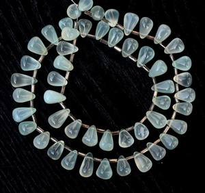 Cuentas sueltas de calcedonia natural en forma de gota, para la fabricación de joyería artesanal, venta al por mayor. - Product Image 2