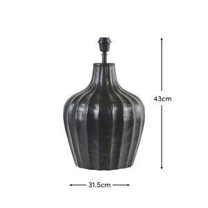 Fluted Urn Metal Table <b>Lamp</b> with Sculpted Iron Base Premium Fabric Shade Warm Ambient Lighting for Timeless Interiors - Product Image 4