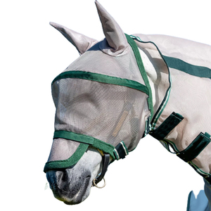 Masque anti-mouches pour chevaux, couleur rouge, en maille douce, léger, ajustement confortable, protection des yeux et des oreilles, prix bas, réglable - Product Image 6