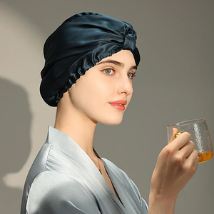 Bonnet de nuit en pure soie de mûrier, bonnet de sommeil en soie naturelle, turban anti-chute de cheveux, foulard de nuit en soie pour femme - Product Image 1