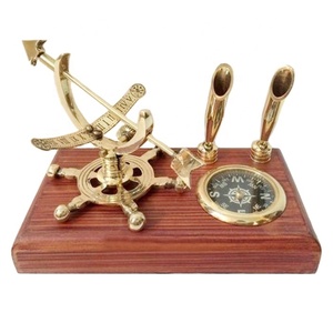 High Quality Armillary Metal <b>Pen</b> <b>Holder</b> With Wheel & Compass <b>for</b> Home Decoration Nautical <b>Desk</b> Pan <b>Holder</b> - Product Image 1
