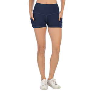 Women's Custom Seamless Breathable Gym Yoga Shorts Solid Color Full Length Leggings <b>Elastic</b> Waist Side Pocket Biker Style <b>Belt</b> - Product Image 2