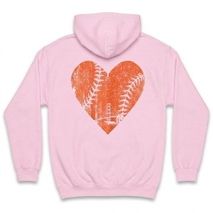 Nueva Sudadera con Capucha Rosa para Mujer con Logotipo Personalizado, Estampado de Corazón de Béisbol, Tejido de Algodón, Transpirable, para Otoño - Product Image 2