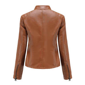 Chaqueta de piel de oveja auténtica acolchada, transpirable y de alta calidad para mujer, con logo frontal, venta al por mayor - Product Image 6