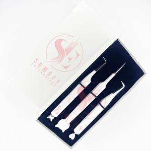 Pinzas de pestañas de volumen profesional con etiqueta privada personalizada, punta de fibra de aislamiento fuerte, extensiones de acero inoxidable con logotipo - Product Image 6