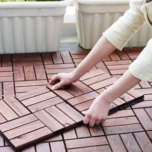 Baldosas de Madera de Acacia Modernas de 300x300mm, Impermeables y Antideslizantes para Terraza, Patio Trasero, Balcón, Jardín y Decoración de Piscinas - Product Image 1