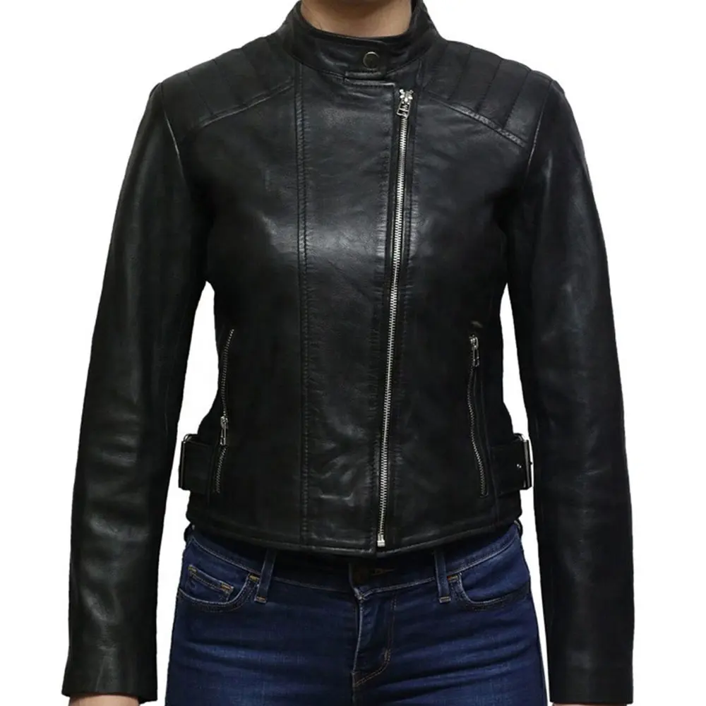 Women's Short Length Biker Jacket High Premium Quality Leather Jacket Premium Quality Men Biker Jacket