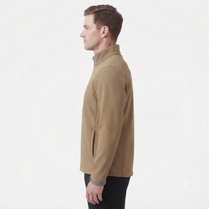 Chaqueta para Hombre Color Bronceado, Cierre Completo, Cuello Alto, Resistente al Viento, Informal, Corte Regular, Exterior de Poliéster, para Otoño, Abrigo para Exteriores - Product Image 4