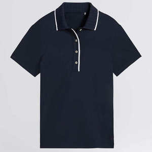 Chemises polo respirantes pour femmes, manches courtes, coupe ajustée, bordure contrastée, coton piqué, décontractées, pour le golf, le tennis, uniformes d'équipe, hauts, t-shirts - Product Image 4