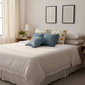 Juego de 5 Fundas de Almohada SOGA Azul Cielo Retro con Diseño de Margaritas, Texturizadas con Adorno de Pompones para Decoración del Hogar - Product Image 5