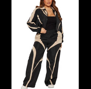 Conjunto de Chaqueta y Pantalones Cortavientos de Nylon 100% de Peso Medio de la Mejor Calidad para Mujer, con Logotipo Personalizado, Estilo Urbano, MOQ Bajo - Product Image 2