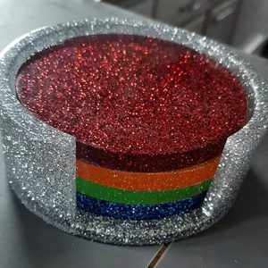 Sous-verres en résine haut de gamme faits à la main - Design classique écologique, formes et couleurs variées, personnalisables pour tout thème de décoration, croissant - Product Image 1