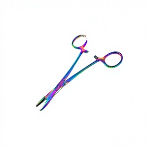 Porte-aiguille chirurgical à revêtement arc-en-ciel avec morsures dentelées, manuel, pour instrument d'hémostase avec ciseaux, instruments chirurgicaux à pointe - Product Image 3