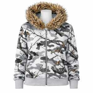 Sudadera con capucha y cremallera de piel sintética personalizada de 330 g/m², unisex, diseño de gran venta, acepta logotipo, botones desmontables. - Product Image 1