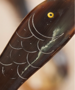 Nouvelle cuillère à tête large en corne et bois, avec manche motif poisson, pour la table, la vaisselle, la cuisine, les fêtes et l'hôtellerie - Product Image 2