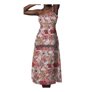 Nuevo Vestido Túnica de Algodón con Estampado Étnico Africano para Mujer, con Tirantes Finos, Ropa de Verano a la Moda - Product Image 1