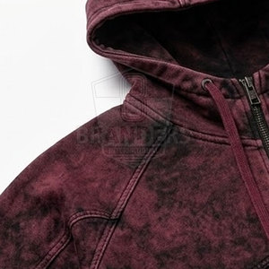 Conjunto de Sudadera con Capucha y Pantalones Jogger para Hombre, Estilo Acid Wash, Chaqueta con Cremallera Completa, Ropa Urbana Contemporánea, Conjunto de Dos Piezas - Product Image 5