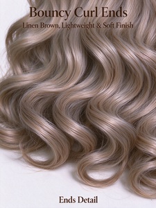 Parrucca in lino marrone con riccioli <span class=keywords><strong>Barbie</strong></span>, lunga e ondulata, in capelli sintetici, con corona alta e attaccatura naturale, per uso quotidiano - Product Image 6