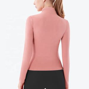 Chaqueta deportiva de alta calidad personalizada para mujer, abrigo de gimnasio, logotipo personalizado, cremallera completa, chaqueta deportiva de entrenamiento físico - Product Image 5