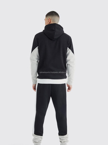 Nouveau survêtement zippé uni décontracté en coton et polyester, effet délavé à l'acide, avec capuche, logo personnalisé, effet soleil éclairé, pour l'automne - Product Image 3