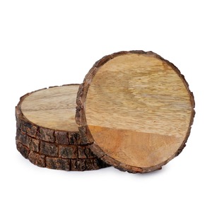 Posavasos Redondos de Madera con Acabado Liso, Duraderos, para Tazas de Café, Té y Copas de Vino - Product Image 2