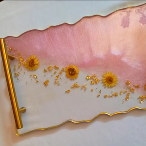 Plateau de service décoratif en résine artisanale de haute qualité, personnalisé, pour la maison et les restaurants, en provenance d'Inde - Product Image 1