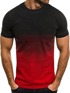T-shirt décontracté bicolore pour homme Tissu tricoté 100% coton Motif solide Logo avant Design - Product Image 2