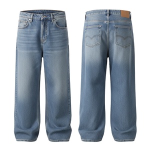 Pantalones vaqueros unisex de talla personalizada y color personalizado con lavado a la piedra y lavado a la arena. - Product Image 3