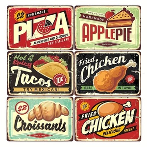 Juego de Letreros Metálicos Rectangulares con Temática de Comida y Bebida, Decoración de Cocina, Diseño Personalizado, Paquete de Varias Piezas - Product Image 2
