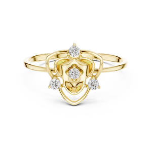 Anillos minimalistas de oro macizo de 14k con diamantes de corte redondo para mujer, para regalo, compromiso, aniversario, boda - Product Image 1