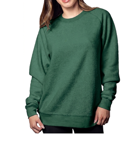 ซื้อเสื้อสเวตเชิ้ตคอกลมโอเวอร์ไซส์สำหรับผู้หญิง ขายส่ง สีพื้น ไหล่ตก แขนยาว ผ้าถัก คอตตอน ใส่ได้ในฤดูใบไม้ร่วง - Product Image 4