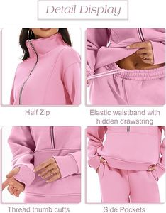 Conjunto Deportivo de Dos Piezas para Mujer, Sudadera de Manga Larga y Pantalones Jogger, Felpa, Internacional, Superior, 2026 - Product Image 5
