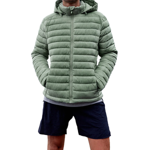 Chaqueta de Invierno para Hombre, Impermeable, Transpirable, con Cierre, Talla Grande, a Rayas, con Cuello Alto, Estilo Bomber, Cortavientos - Product Image 4