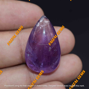 Ametiste violette 100 % naturelle de haute qualité, pierre précieuse en vrac, cabochon en forme de poire, tailles personnalisables, 15g, FAIJAN GEMS, tiers - Product Image 2