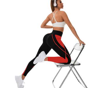 Women's High Waist Seamless Solid Sports Leggings Stretch Yoga Pants <b>Tummy</b> <b>Control</b> Workout Running Gym Fitness Pocket Activewear - Product Image 5