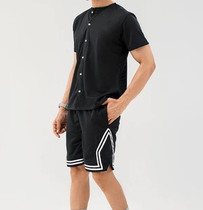 Conjuntos de Camiseta y Pantalones Cortos de Alta Calidad, Ropa Urbana Personalizada para Hombre, 350 GSM, Lisos, con Estampado Rizado, Lavado Ácido, Talla Grande - Product Image 5