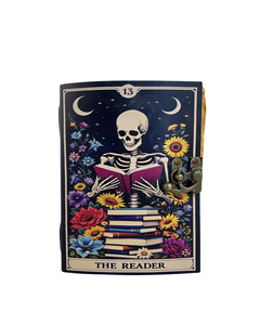 Skull Leather Grimoire Journal Handmade Gothic Vintage <b>Notebook</b> Embossed <b>Book</b> of Shadows Writing Diary Fantasy Horror Gift - Product Image 1