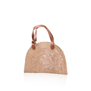 Bolso de Mano de Seagrass Hecho a Mano Directo de Fábrica al por Mayor, Forma de Media Luna con Bordado de Hojas, Bolso Ecológico de Moda, Listo para Enviar - Product Image 1
