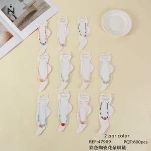 Catena per Caviglia in Ceramica Colorata con Fiori, TOBILLERA, Catena per il Corpo alla Moda - Product Image 1
