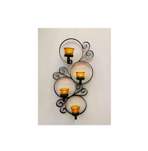 Porte-bougie mural en métal et verre, nouveau design, pour mariage, événement festif, support à bougie moderne en fer pour décoration intérieure, table. - Product Image 4