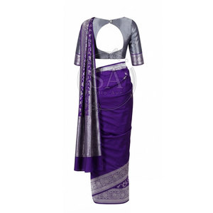 Sari de Luxe pour Femme, Robe Drapée de Créateur, Broderie Élégante, Vêtement Ethnique, Idéal pour Occasions Festives, Mariages et Fêtes, Vente en Gros - Product Image 3