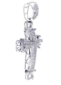 Pendentif Croix Hip Hop Iced pour Rapper, sur Mesure, en Or Plaqué 14K, avec Diamant de Laboratoire VVS Taille Brillant, Certifié Unisexe - Product Image 3