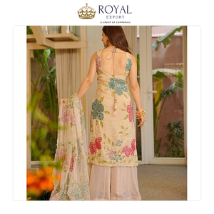 Última Moda en Trajes Sharara de Organza con Lentejuelas para Bodas, Nueva Colección en Venta - Product Image 2