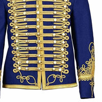 Veste doublette bleue à la mode avec tresse dorée, en laine de haute qualité, tenue traditionnelle écossaise