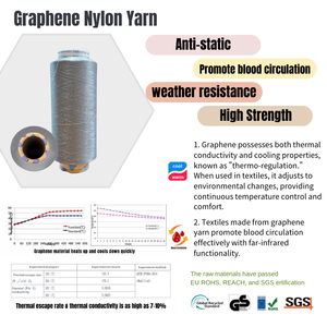 Hilo de Nailon Mezclado con Grafeno Crudo a Granel MIT para Costura que Mejora la Circulación Sanguínea, Antibacteriano y Ecológico - Product Image 4