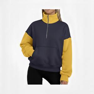 Sudadera Oversize Estampada de Invierno para Mujer, Estilo Urbano, con Cremallera, Cuello Simulado, Hombros Caídos, Manga Larga, Vintage, para Hermandades y Fraternidades - Product Image 1