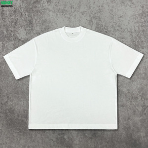 Camiseta Oversize de Cuello Redondo para Hombre, Ajuste Holgado, Hombro Caído, Manga Corta, Lisa, Casual, Estilo Urbano, Básica - Product Image 2
