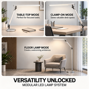 Lámpara de Escritorio LED Bidireccional E27 con Pantalla Perforada, Lámpara de Lectura Ajustable de Aluminio para Oficina en Casa - Product Image 4