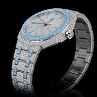 Montre à quartz personnalisable avec cadran en cristal de saphir unique, 41 mm, résistance à l'eau 10 bars, boîtier carré en alliage, bracelet en acier inoxydable