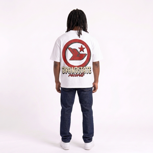 Créez votre marque avec nous : T-shirt blanc à manches courtes pour homme avec imprimé de la Terre en dessin animé, col rond, coupe classique, streetwear décontracté - Product Image 6